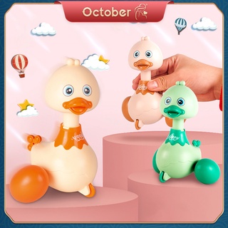 October Baby Swinging Duck Toys Cartoon Pressing Inertial Walking Duck Toy 0-3 Years Old Baby Educational Toys