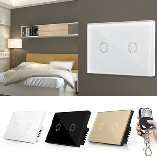 【IN Stock】US Plug Panel Smart Touch Wall Light Switch 2 Gang Y802A (2)