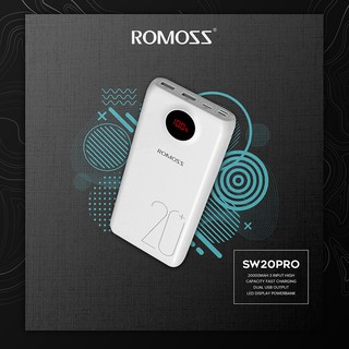 Romoss SW20 Pro 20000mAh Portable Power Bank Charger External Battery QC 3.0 Fast Charging With LED