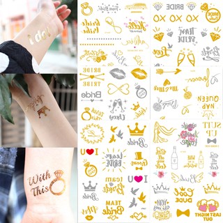 Party Waterproof Tattoo Sticker Colorful Temporary Golden Wedding Tattoos