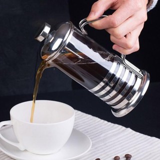 French Press Coffee Maker Glass Stainless Steel Tea Pot Pitcher - 600ml
