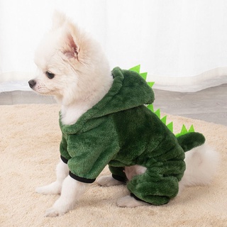Pet Dog Clothes Winter Warm Dog Clothes Soft Coral Fleece Dinosaur Coat