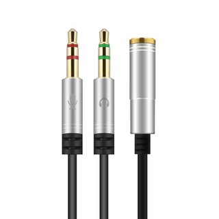 3.5mm Female to 2 Male Mic Audio Y Splitter Cable