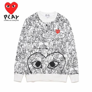 PLAY Fashion cotton classic embroidery full body printed neutral couple sweater
