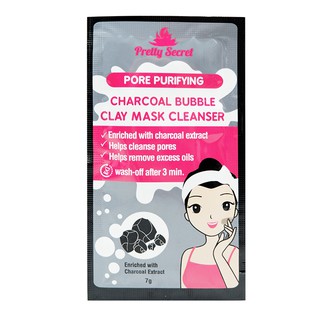 PRETTY SECRET Charcoal Bubble Clay Mask Cleanser 7g
