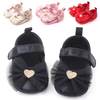 [SKIC]Baby Girl Bowknot Design Anti-Slip Casual PU Sneakers Toddler Soft Soled Princess Shoes