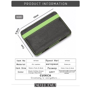 CUIKCA Korean Version Unisex Magic Wallet Money Clips Women Men Wallet Purse Carteira Slim Leather W (7)