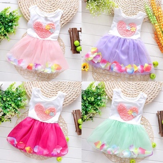 ✾Kids Girl Summer Dress Princess Party Tutu Dress Baby Cotton Tulle Sleeveless Floral Ball Gown Flow
