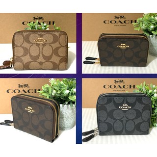 COACH Double Zip Around Wallet in a Signature Canvas - Original from the USA Outlet Store