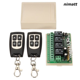 NI 12V 4CH Channel 433Mhz Wireless Remote Control Switch Integrated Circuit with 2 Transmitter DIY Replace Parts Tool Kits