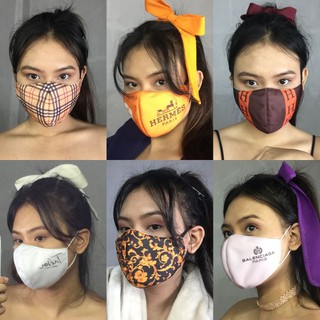 Designer Face Mask with Hair Bow Yayamanin (Sublimation Print)