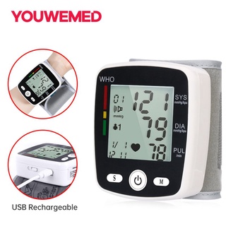 ❤Rechargeable Digital Wrist Blood Pressure Monitor PulseHeart Meter Device BP Mini Sphygmomanometer