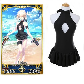 Neck Openwork Dress Black Halter Dress with Neck Suit Swimsuit Store Japanese Anime My King Cos Dead