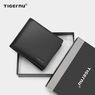 Tigernu Male Genuine Leather Wallets Men Luxury Mini Purse Men's Wallet Small Money Bag Card Wallet