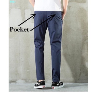 ♛℗Pants Korean Fashion Men’s jogger ice silk swaterproof three color with zipper pants for men