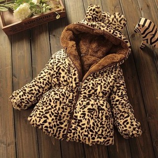 Winter Newborn Toddler Baby girls Warm Hooded Coat Leopard Outerwear kids Clothes Jacket Children Co (1)
