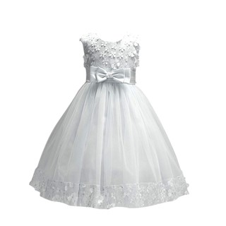 Baby Girl Kids Princess Bow Bridal Lace Tutu Party Dresses (7)
