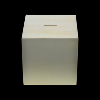 Kids Cuboid Unfinished Wooden Money Bank Coin Money Saving Box Container