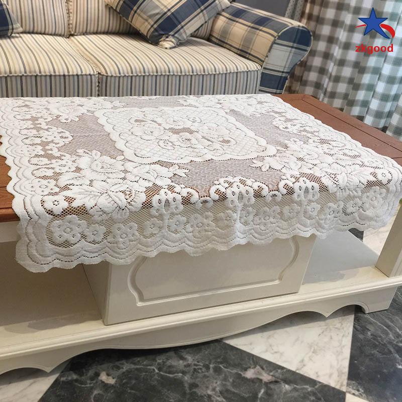 Polyester Machine Washable Tablecloth Floral Lace Square Tablecloth 80x80cm