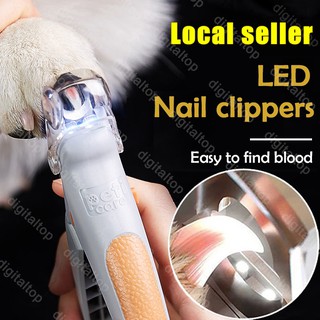 led light pet nail clippers pet nail scissors for pet cat LED prevent hurt dog cute for cats/dogs