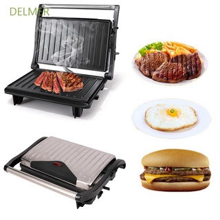 DELMER Waffle Steak Frying Oven Panini Breakfast Machine Sandwich Maker Hamburger Toaster Electric Non-Stick Grill Pan