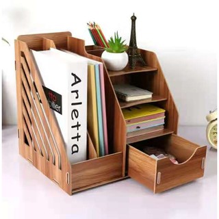 Desktop storage of office supplies/creative wooden bookshelves/drawer shelving