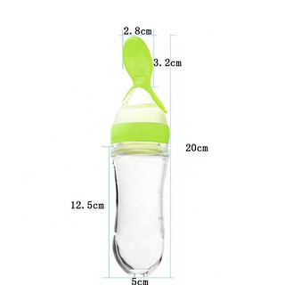 Silicone Squeeze Feeding Bottle with Dispensing Spoon (Baby Infant Feeder) (5)