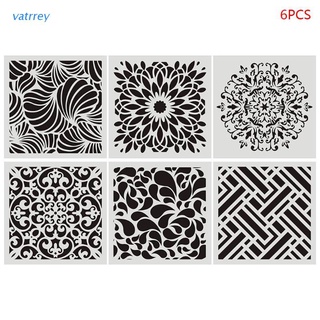 VA 6pcs/set Mandala Drawing Template Wall Stencil Painting Embossing for Wood Floor