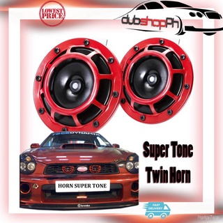 Horn Super Tone Hi/Lo 435Hz Dual Horn Grille 12V 5" Automotive Horn Twin RED WqG9