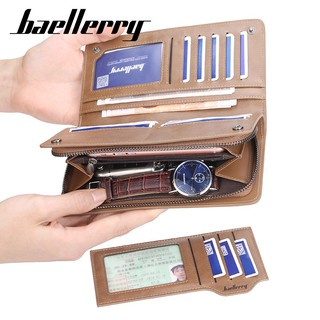 （COD)✔Baellerry Business Men Wallet Leisure High Capacity Hand Catch Package Phone Many Card Slot (1)