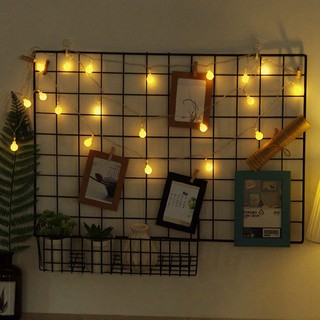 DIY Grid Photo Wall,with Hook, Color Wooden Clip(65 x 45cm,Black) PHTO (9)