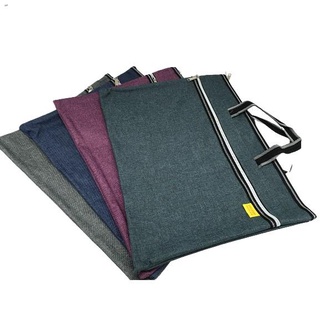 giftHOKKA Double Zipper Canvas Envelope with Handle A4 Jeans Color (2 Layers)
