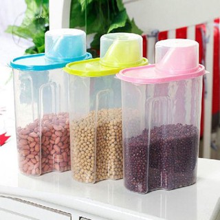 WX_2.5L Large Rice Cereal Bean Dry Food Storage Dispenser Container Lid Sealed Box