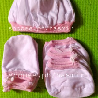 cotton bonnet mittens and booties (4)