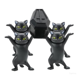 Top The Cat Coffin Dance Holder Lifted Coffin Dacing Cat Holder Pen Holder Mobile Phone Holder Cat Decorations for Home