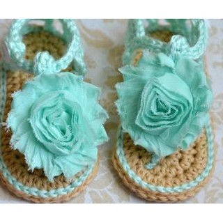 COD crochet sandals with shabby flower