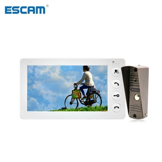 ESCAM 7 Inch Video Door Phone Intercom System White/Black Video Door Entry Panel Intercoms for Private Home Call Panel