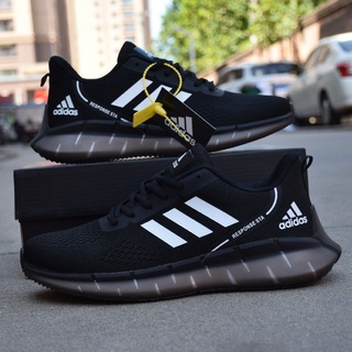 Adidas running shoes black white men's and women's shoes leisure travel breathable sneakers