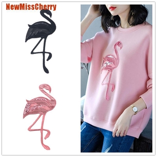 NewMissCherry✹ Flamingo Bird Sequin Embroidered Patches Sew On Clothes Animal Applique Craft