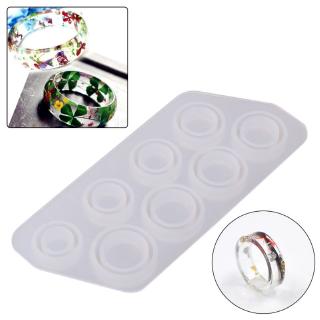 8Pcs Assorted Sizes Flat Rings Mold Collection Handmade DIY Making Ring Jewelry Silicone Mold Crystal Epoxy Mould Epoxy Resin Mo