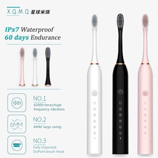 Sonic Electric Toothbrush 6 Mode USB Rechargeable IPX7 Waterproof Adult Timer Brush Tooth Brushes Replacement Heads Teeth Whitening