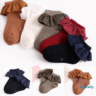 ✿ℛToddler Girls Autumn Winter Cute Cotton Soft Princess Combed Socks Booties