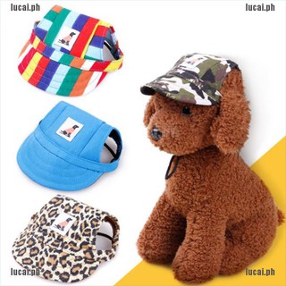 <lucai-new>Dog Hat With Ear Holes Summer Canvas Baseball Cap For Small Pet Dog Products