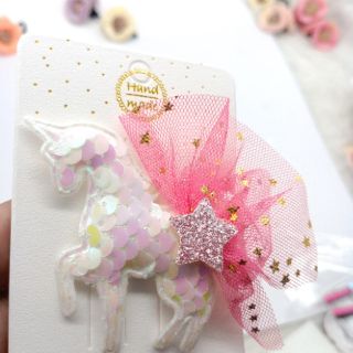 cute unicorn sequins hair clip (2)