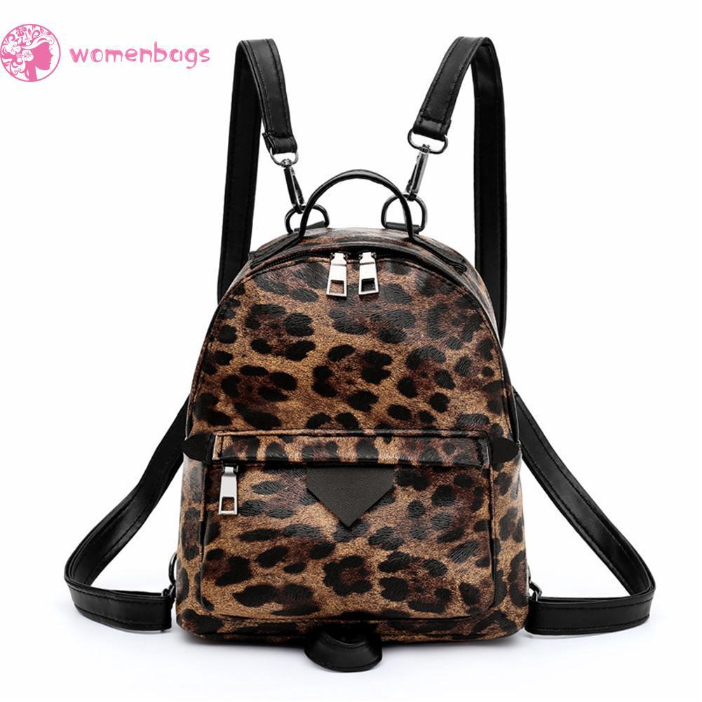 ✿WB✿ Women Fashion Animal Print Shoulder Crossbody Bags Travel Backpacks PU Leather Knapsack (7)