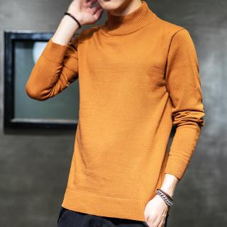 Sweater Men's Plain Top Loose Turtleneck Fall 2020 Comfortable Trend Knitted Sweater Long Sleeve T-shirt Casual Sweatshirt