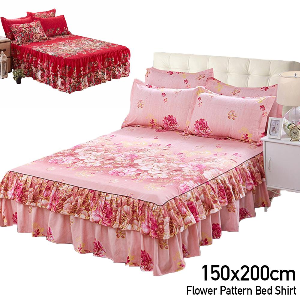 Korean Version Thickening Bed Cover Bed Skirt Princess Wedding Quilt Cover Queen Size (8)