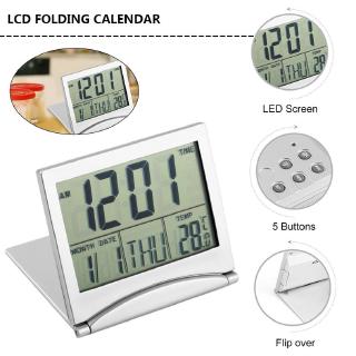 ✨SYP Digital LCD Display Thermometer Calendar Alarm Clock Flexible Cover Desk Clock