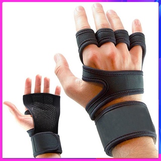 1 pair Bandage Fitness Hand Palm Brace Wrist Support Powerlifting Gym Palm Pad Protector adjustable Band gloves belt (1)