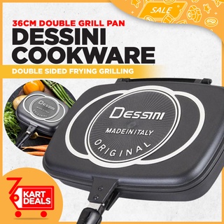 Dessini Cookware Set Italy 36cm Double Grill Pan Pressure Cooker Double Sided Frying Grilling FREE!